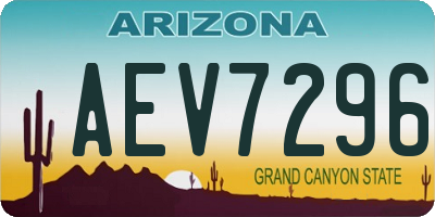 AZ license plate AEV7296