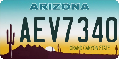 AZ license plate AEV7340