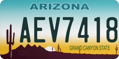 AZ license plate AEV7418