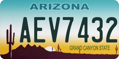 AZ license plate AEV7432