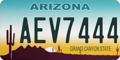 AZ license plate AEV7444
