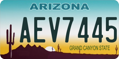 AZ license plate AEV7445