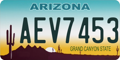 AZ license plate AEV7453