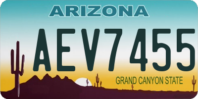 AZ license plate AEV7455