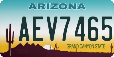AZ license plate AEV7465