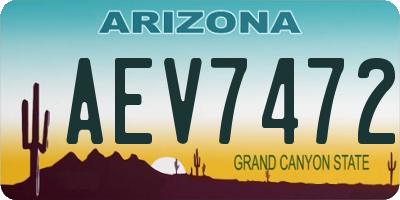 AZ license plate AEV7472