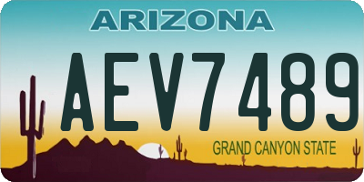AZ license plate AEV7489