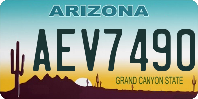 AZ license plate AEV7490