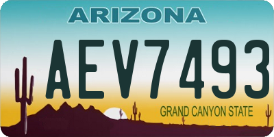 AZ license plate AEV7493