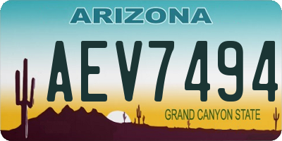AZ license plate AEV7494