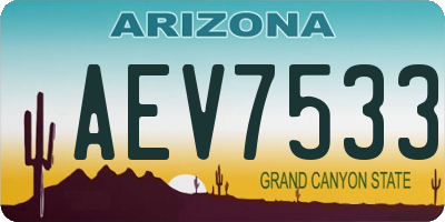 AZ license plate AEV7533