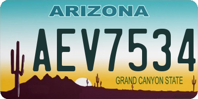 AZ license plate AEV7534