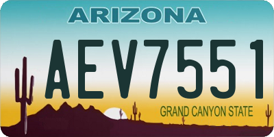 AZ license plate AEV7551