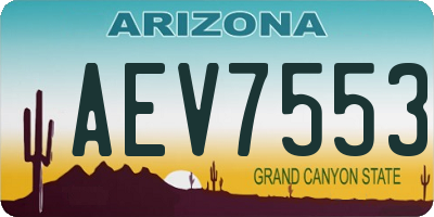 AZ license plate AEV7553