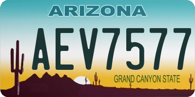 AZ license plate AEV7577