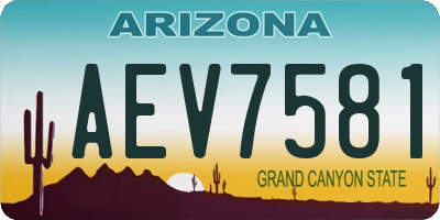 AZ license plate AEV7581