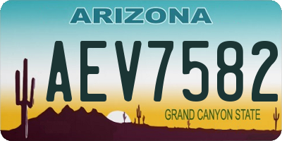 AZ license plate AEV7582