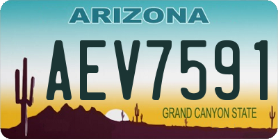 AZ license plate AEV7591