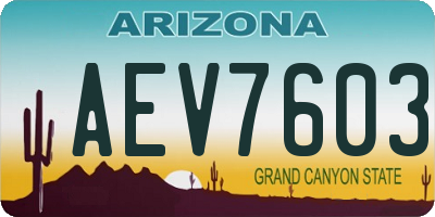 AZ license plate AEV7603