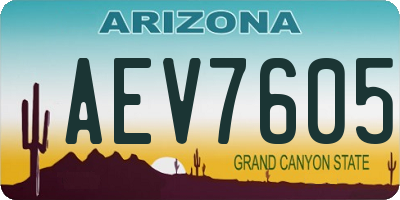 AZ license plate AEV7605