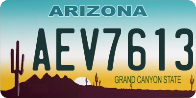 AZ license plate AEV7613