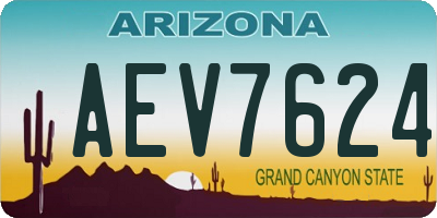 AZ license plate AEV7624