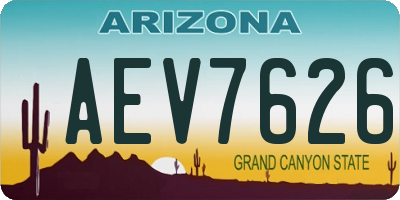 AZ license plate AEV7626