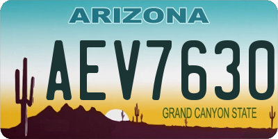 AZ license plate AEV7630