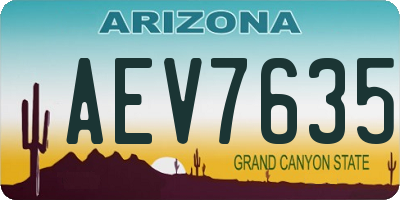 AZ license plate AEV7635
