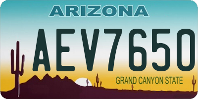 AZ license plate AEV7650