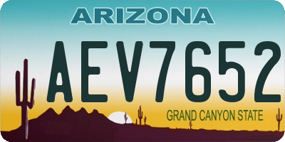 AZ license plate AEV7652