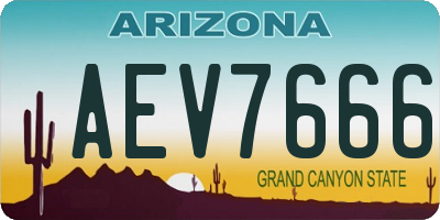 AZ license plate AEV7666
