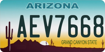 AZ license plate AEV7668