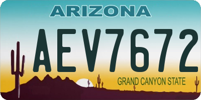 AZ license plate AEV7672