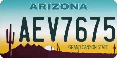 AZ license plate AEV7675