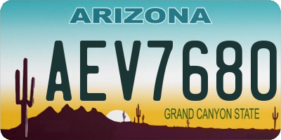 AZ license plate AEV7680