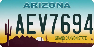 AZ license plate AEV7694