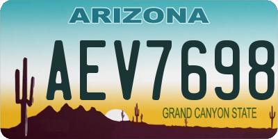 AZ license plate AEV7698