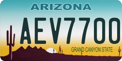 AZ license plate AEV7700