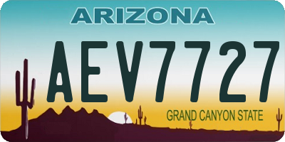 AZ license plate AEV7727