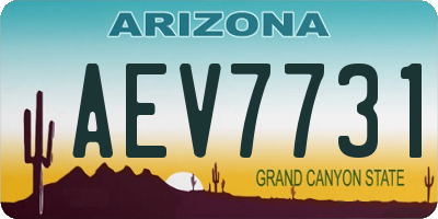 AZ license plate AEV7731