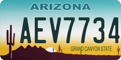 AZ license plate AEV7734