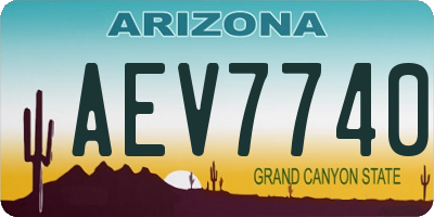 AZ license plate AEV7740