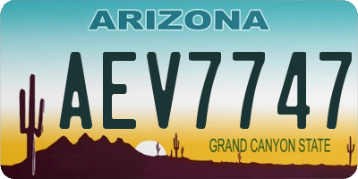 AZ license plate AEV7747