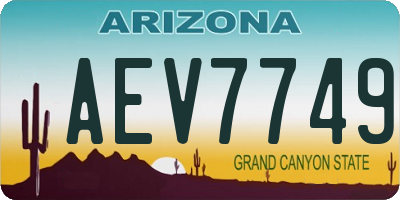 AZ license plate AEV7749