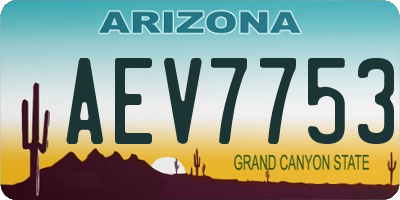 AZ license plate AEV7753