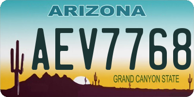 AZ license plate AEV7768