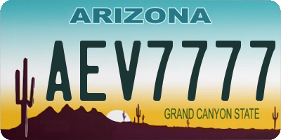 AZ license plate AEV7777