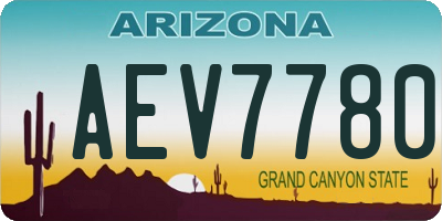 AZ license plate AEV7780