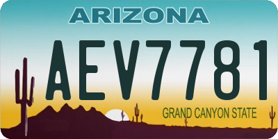 AZ license plate AEV7781